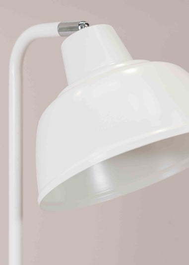 ValueLights Morris Matte White Table Lamp with White Dome Shade