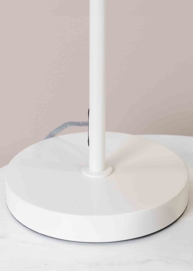 ValueLights Morris Matte White Table Lamp with White Dome Shade