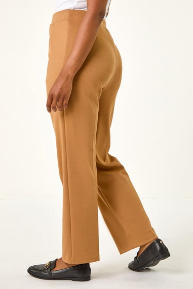 Roman Camel Petite Straight Leg Ponte Stretch Trouser