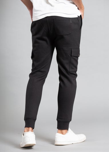 Tokyo Laundry Black Cotton Blend Joggers with Cargo-Style Pockets