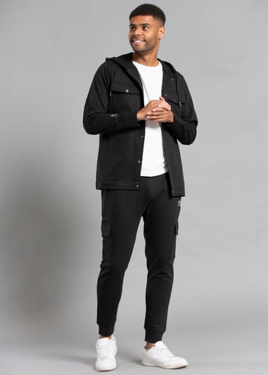 Tokyo Laundry Black Cotton Blend Joggers with Cargo-Style Pockets