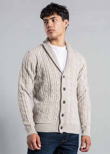 Tokyo Laundry Natural Shawl Neck Cable Knit Cardigan