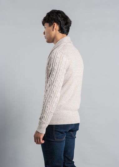 Tokyo Laundry Natural Shawl Neck Cable Knit Cardigan