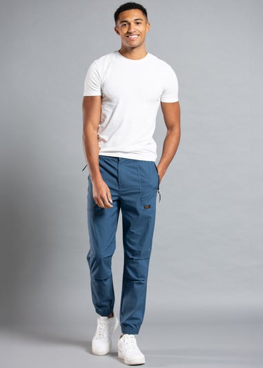 Tokyo Laundry Blue Cotton Cargo Trousers