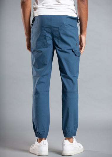 Tokyo Laundry Blue Cotton Cargo Trousers