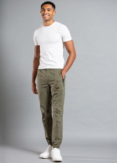 Tokyo Laundry Khaki Cotton Cargo Trousers