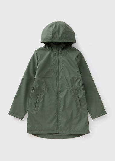 Girls Khaki Elasticated Mac Jacket (7-15yrs)