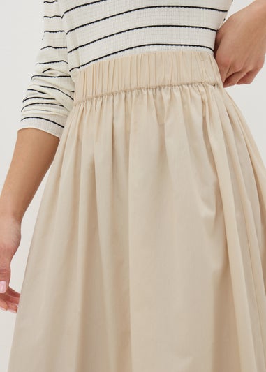 Stone Cotton Midi Skirt