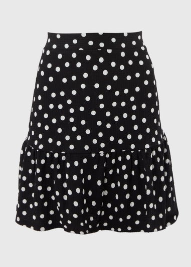 Black Polka Dot Mini Skirt