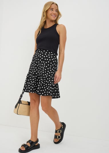 Black Polka Dot Mini Skirt