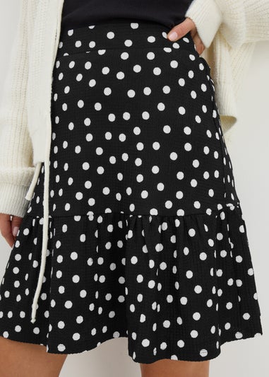 Black Polka Dot Mini Skirt