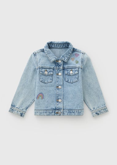 Girls Embroidered Washed Denim Jacket (1-7yrs)