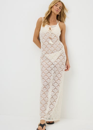 Cream Crochet Maxi Dress