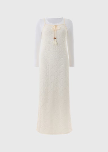 Cream Crochet Maxi Dress