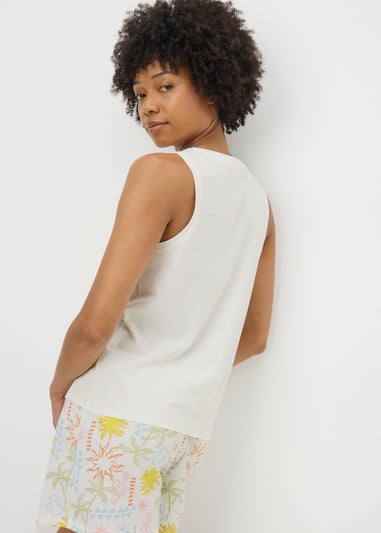 White Solice Vest & Shorts Pyjama Set