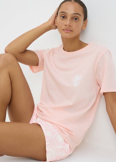 Pink Palm Short Pyjama Set
