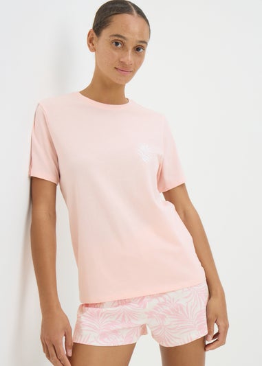 Pink Palm Short Pyjama Set