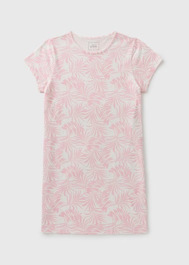 Pink Palm Tree Print T-Shirt Nightie
