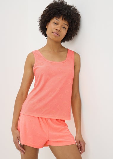 Coral Towelling Pyjama Set