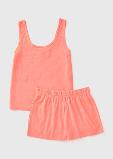 Coral Towelling Pyjama Set