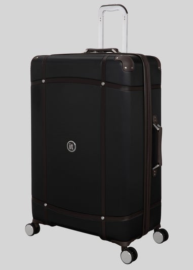IT Luggage Black Trunk Hard Suitcase