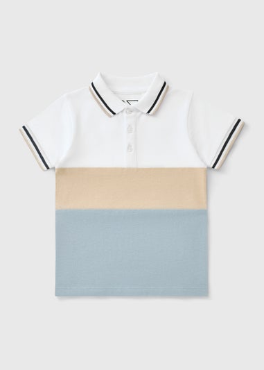 Boys Multicolour Cut & Sew Polo Shirt (1-7yrs)