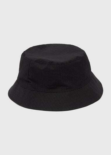 Black Seersucker Bucket Hat