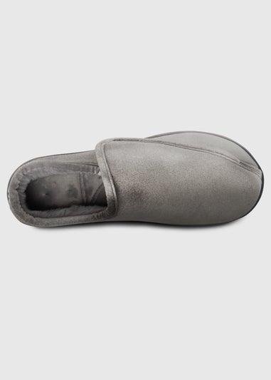 Totes Isotoner Grey Ladies Sparkle Velour Closed Back Slipper