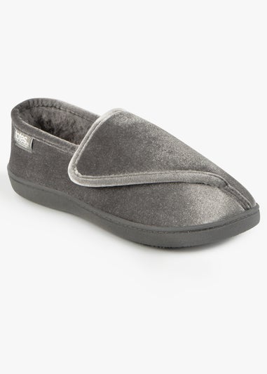 Totes Isotoner Grey Ladies Sparkle Velour Closed Back Slipper