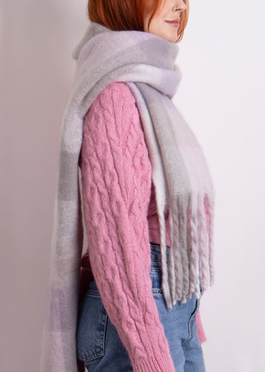 Totes Toasties Ladies Chunky Check Woven Blanket Scarf