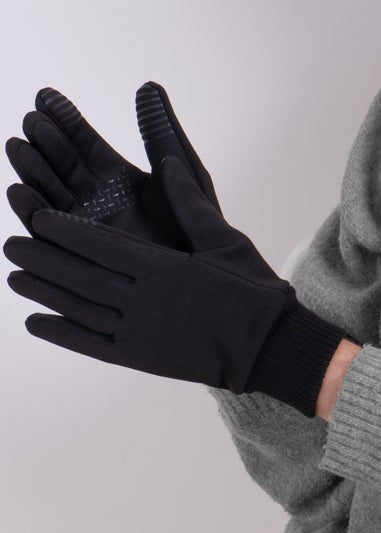 Totes Toasties Black Ladies Premium Stretch Thermal Lined Gloves with Smartouch