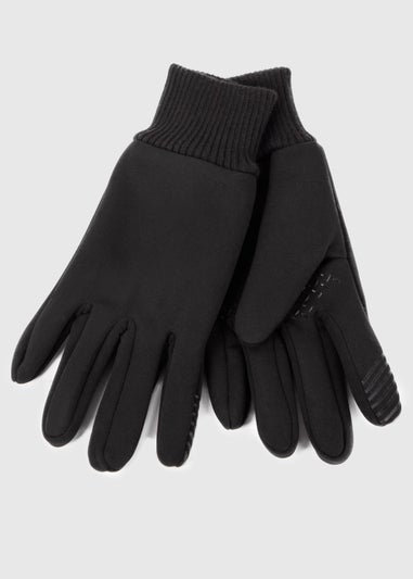 Totes Toasties Black Ladies Premium Stretch Thermal Lined Gloves with Smartouch