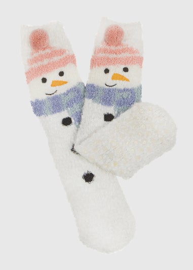 Totes Toasties White Ladies Novelty Super Soft Slipper Socks