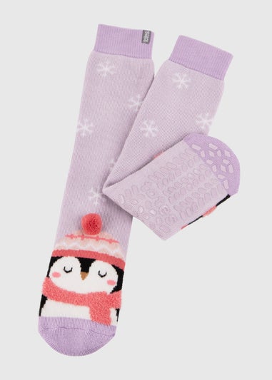 Totes Toasties Purple Ladies Single Original Slipper Socks