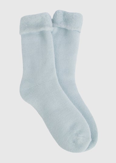 Totes Toasties Blue Ladies Thermal Brushed Bed Sock