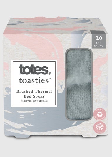 Totes Toasties Blue Ladies Thermal Brushed Bed Sock