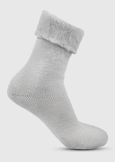 Totes Toasties Grey Ladies Thermal Brushed Bed Sock