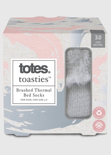 Totes Toasties Grey Ladies Thermal Brushed Bed Sock