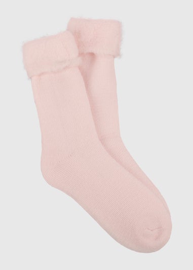 Totes Toasties Pink Ladies Thermal Brushed Bed Sock