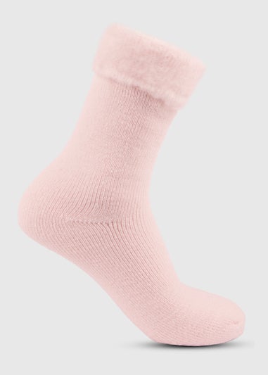 Totes Toasties Pink Ladies Thermal Brushed Bed Sock