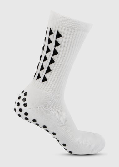 Totes Toasties White Gripper Sports Socks (Twin Pack)