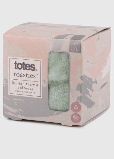 Totes Toasties Sage Ladies Recycled Brushed Thermal Bed Socks