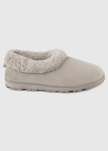 Totes Toasties Grey Ladies Microsuede Shoot Slippers