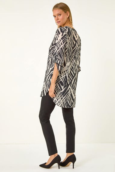 Roman Ivory Abstract Button Detail Tunic