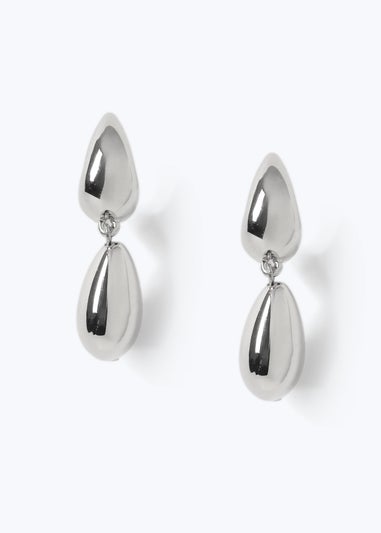 Muse Silver Double Teardrop Drop Earring