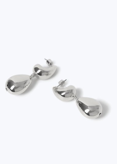 Muse Silver Double Teardrop Drop Earring