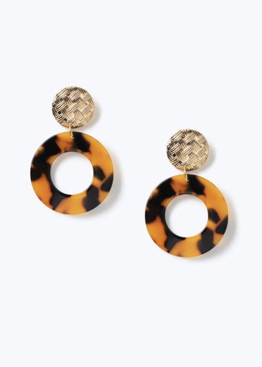 Muse Gold Tort Drop Circle Earring