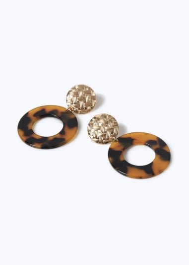 Muse Gold Tort Drop Circle Earring