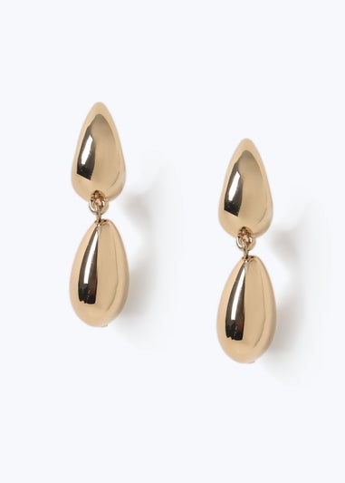 Muse Gold Double Teardrop Drop Earring