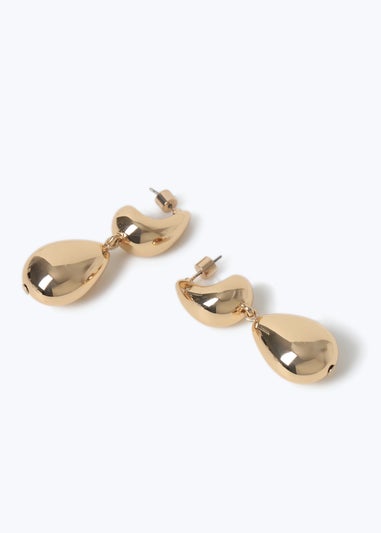 Muse Gold Double Teardrop Drop Earring